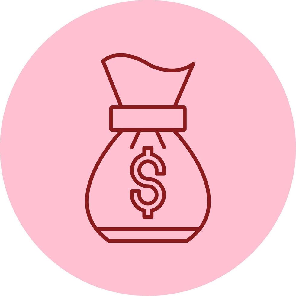 Money bag Line Circle Multicolor Icon vector