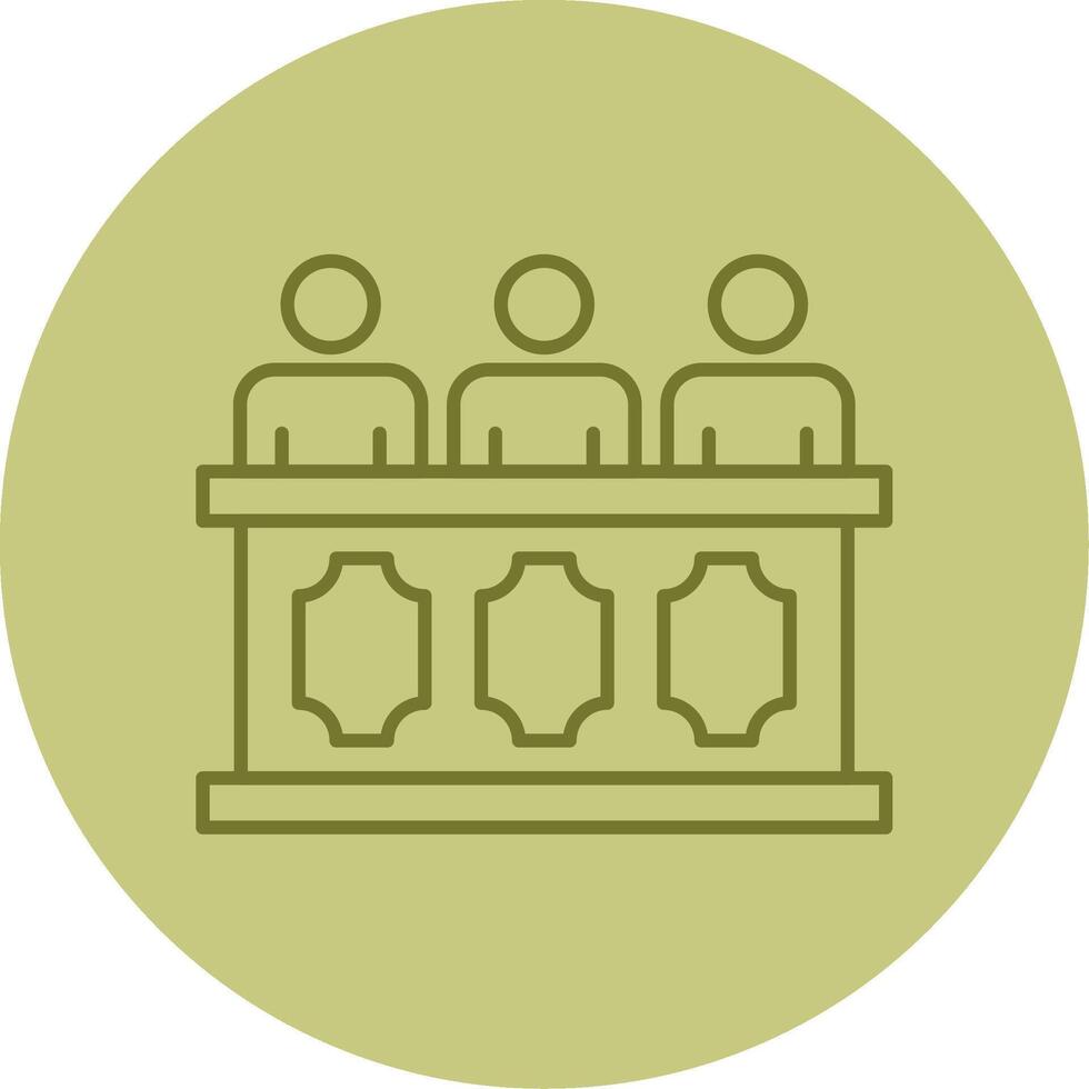 Panel of judges Line Circle Multicolor Icon vector