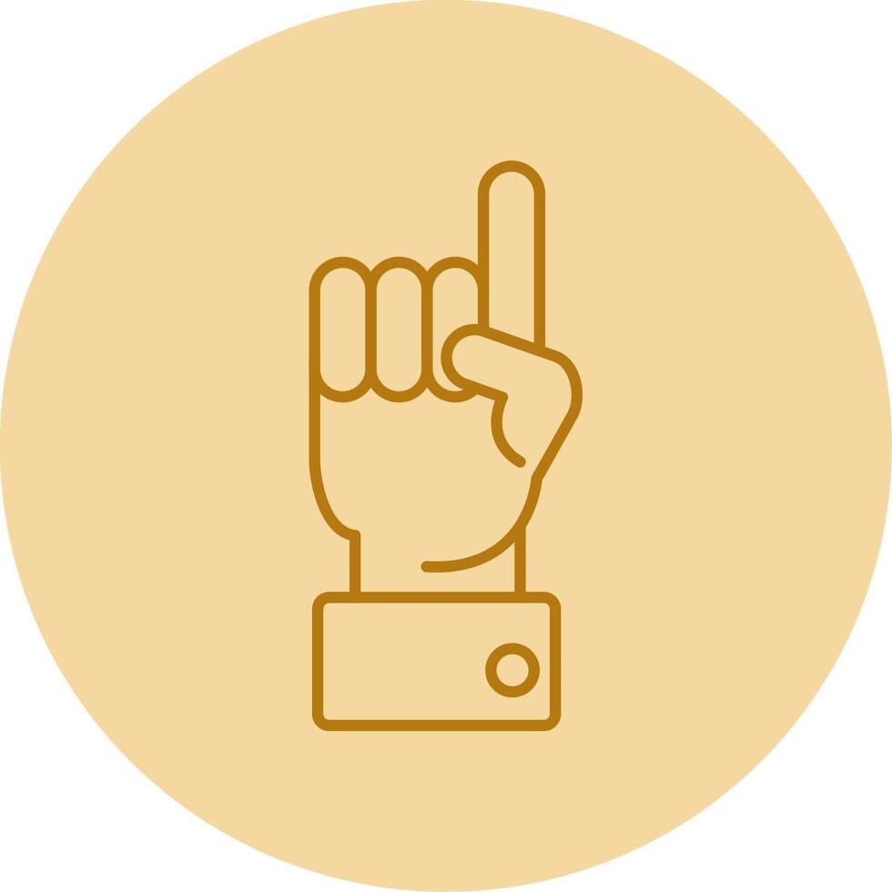 Raised Finger Line Circle Multicolor Icon vector