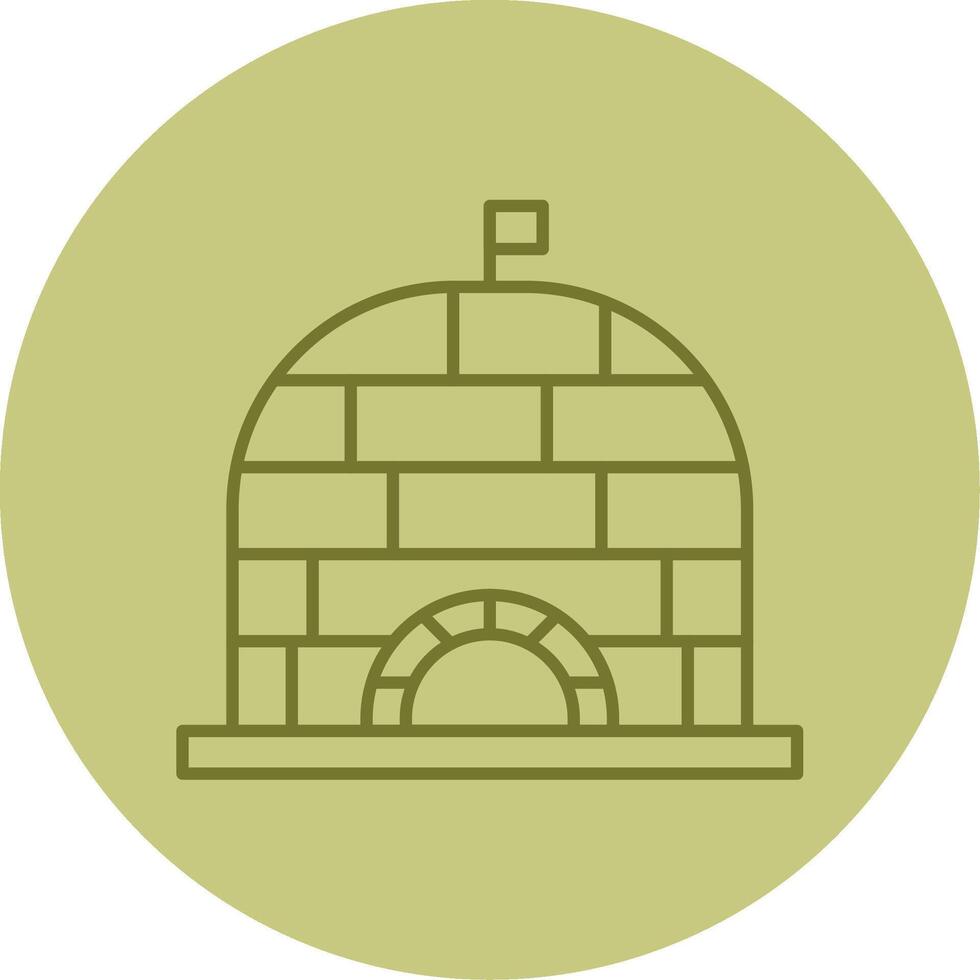 Igloo Line Circle Multicolor Icon vector