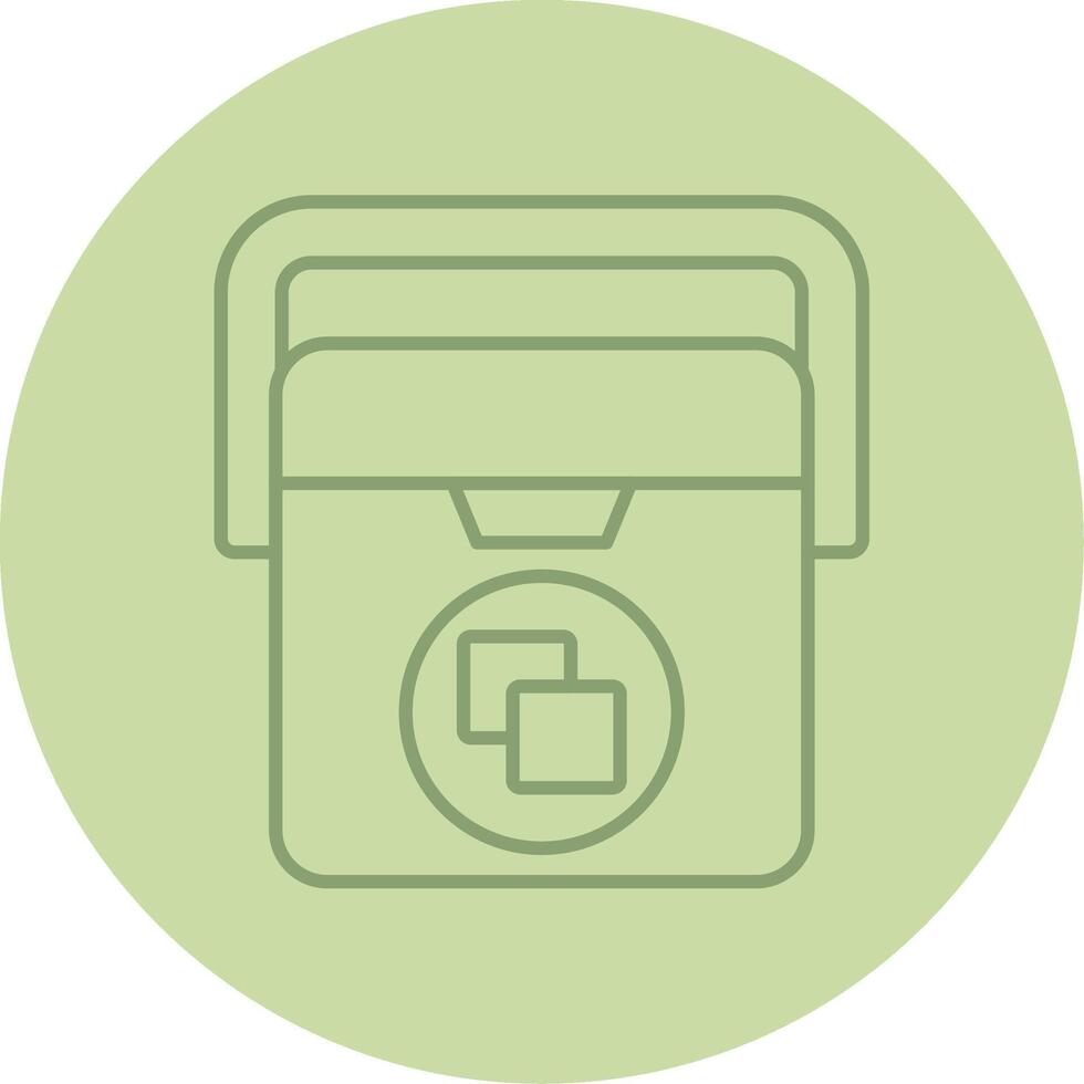 Ice Box Line Circle Multicolor Icon vector