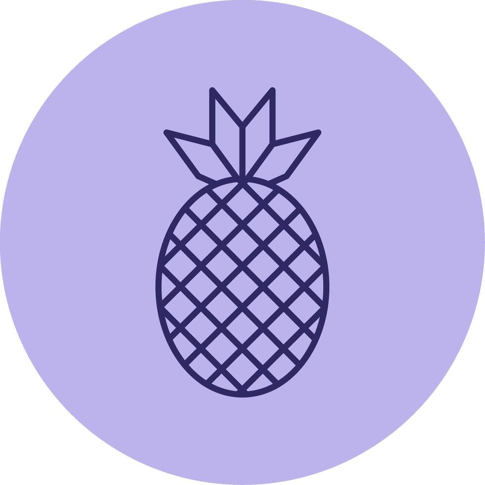 Pineapple Line Circle Multicolor Icon vector