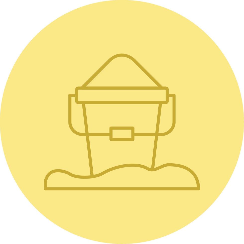 Sand Bucket Line Circle Multicolor Icon vector