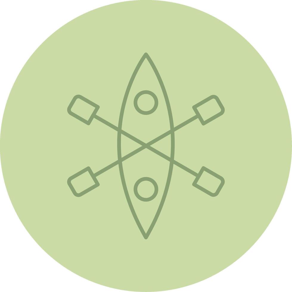 Kayak Line Circle Multicolor Icon vector