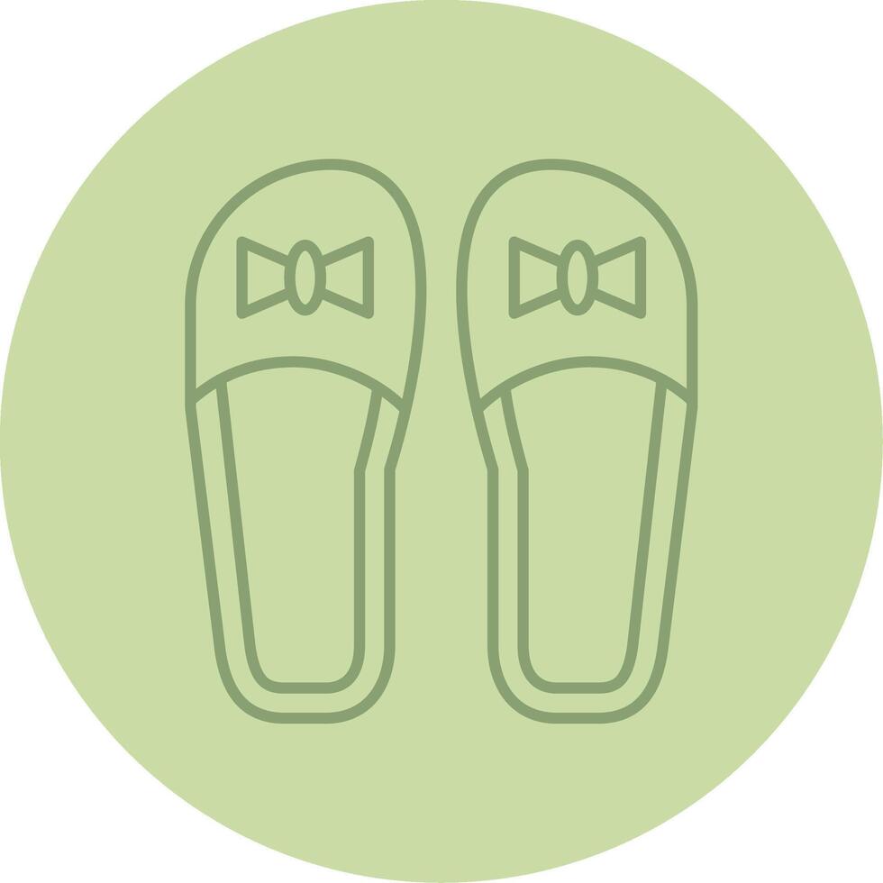 Slippers Line Circle Multicolor Icon vector