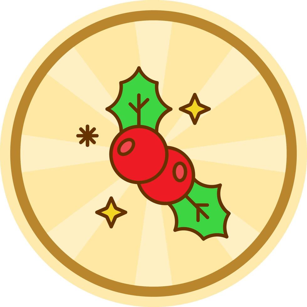 Mistletoe Comic circle Icon vector