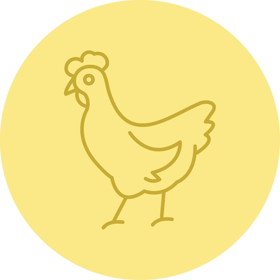 Chicken Line Circle Multicolor Icon vector