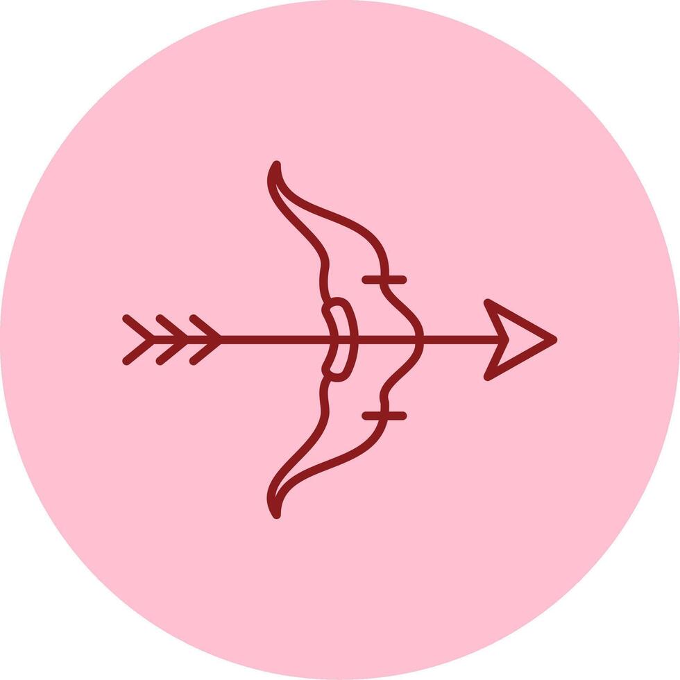 Bow And Arrow Line Circle Multicolor Icon vector