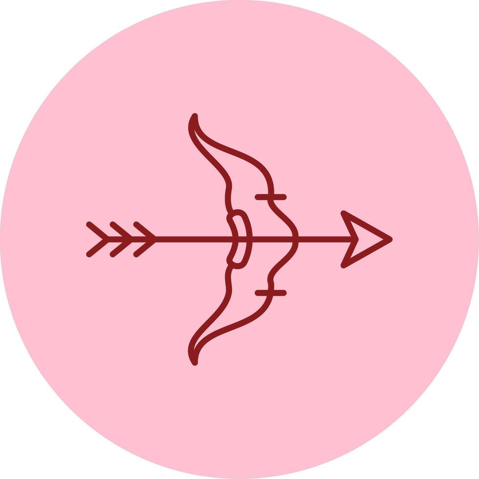 Bow And Arrow Line Circle Multicolor Icon vector