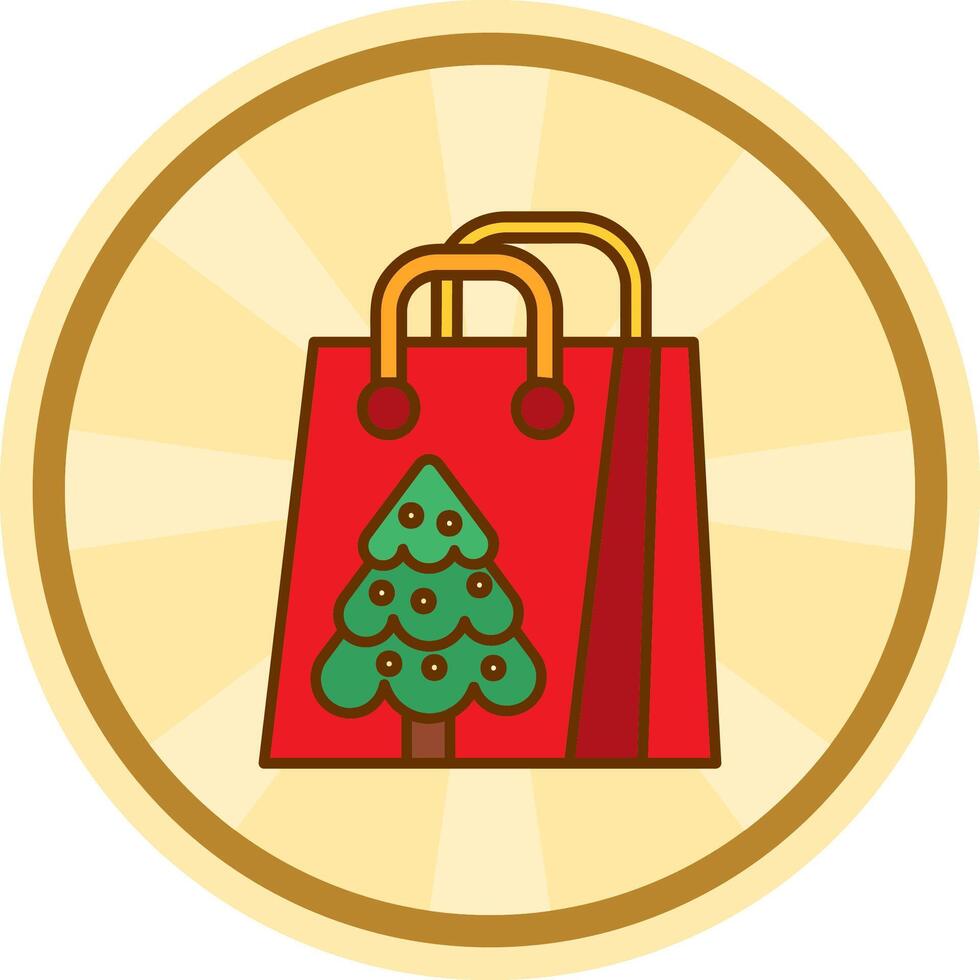 Gift bag Comic circle Icon vector
