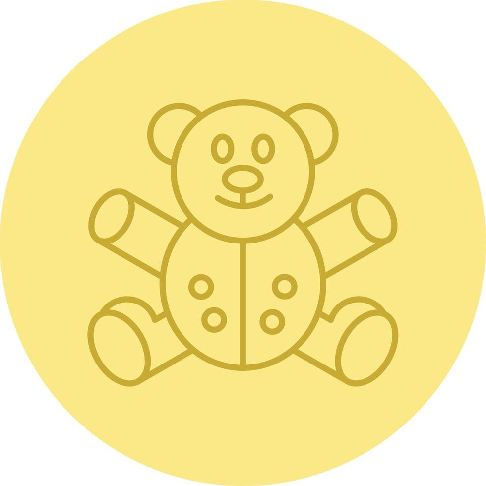 Bear Line Circle Multicolor Icon vector