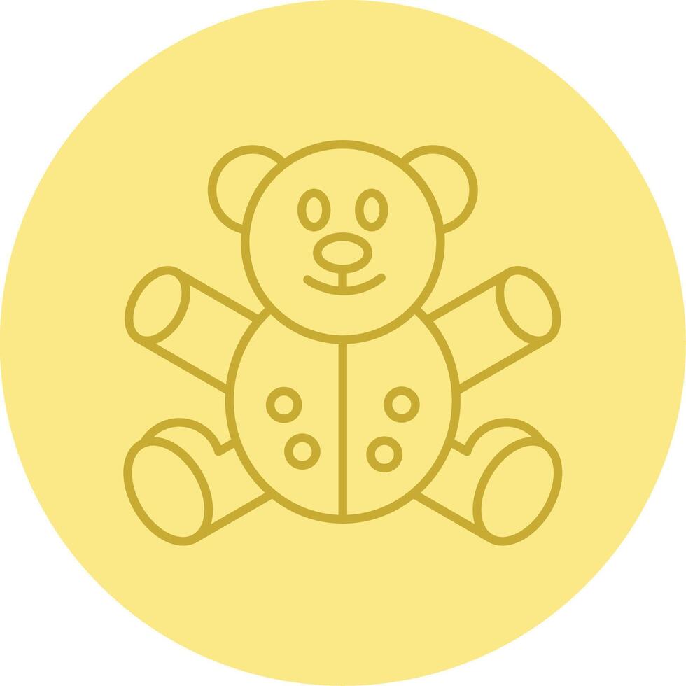 oso línea circulo multicolor icono vector