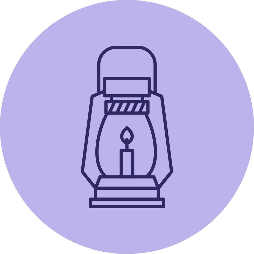 Gas Lamp Line Circle Multicolor Icon vector