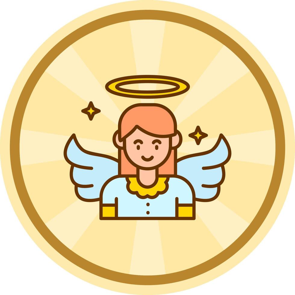 ángel cómic circulo icono vector