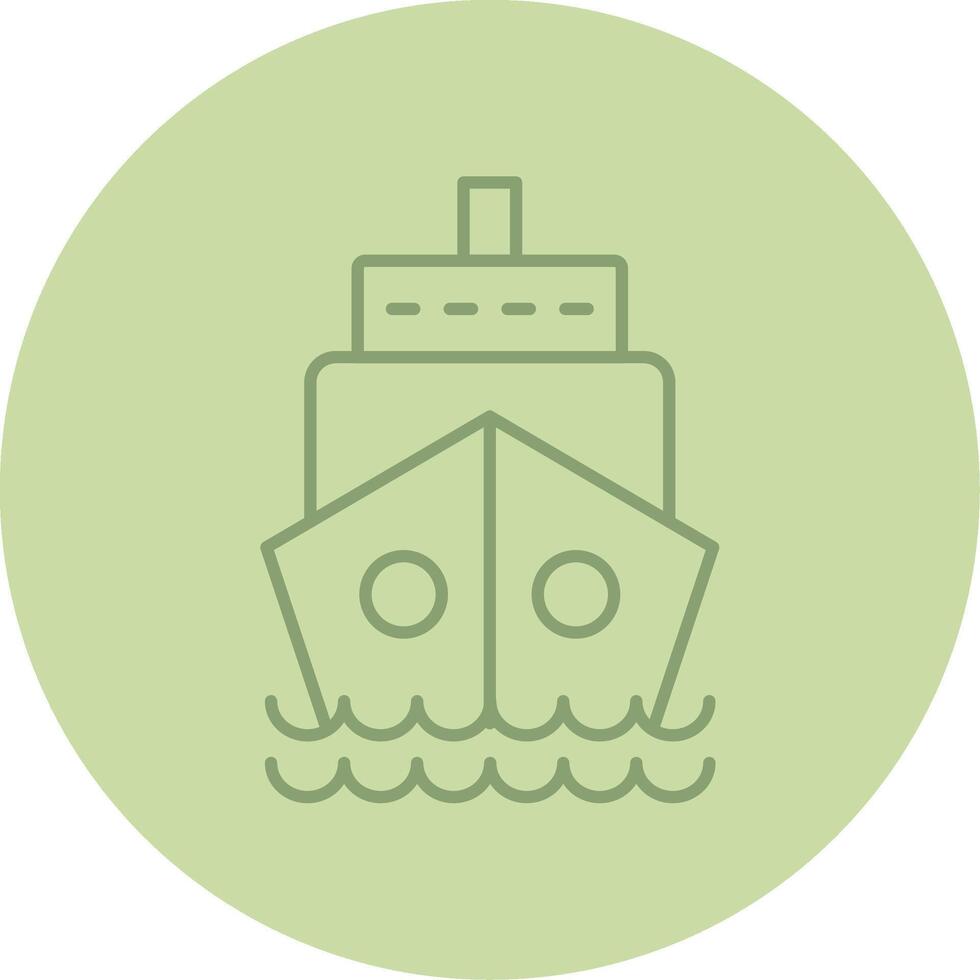 Ship Line Circle Multicolor Icon vector