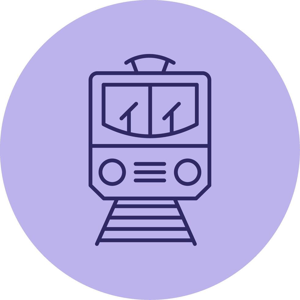 Train Line Circle Multicolor Icon vector