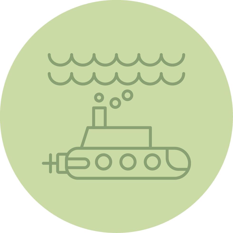 Submarine Line Circle Multicolor Icon vector