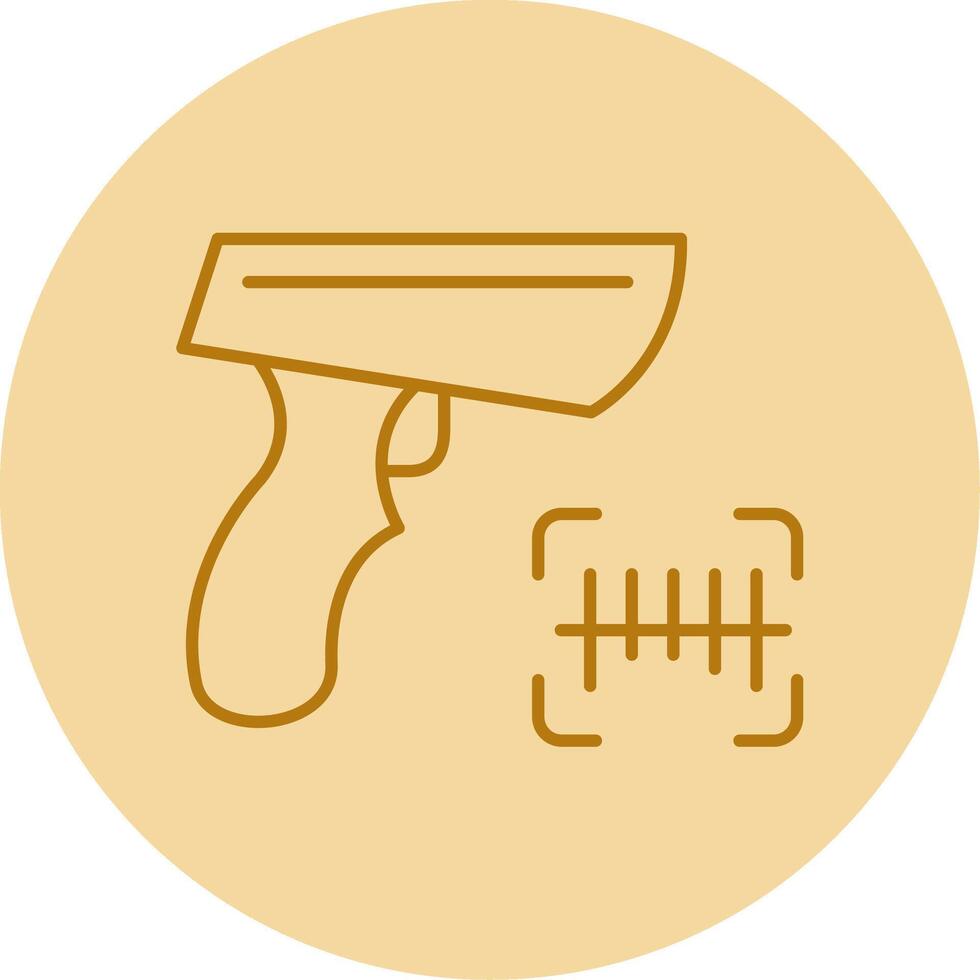 Barcode Scanner Line Circle Multicolor Icon vector