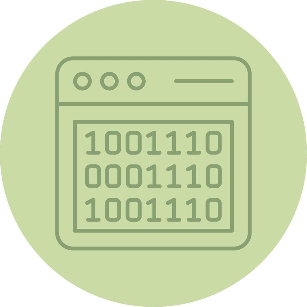 Binary Code Line Circle Multicolor Icon vector