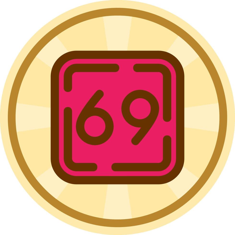 Sixty Nine Comic circle Icon vector