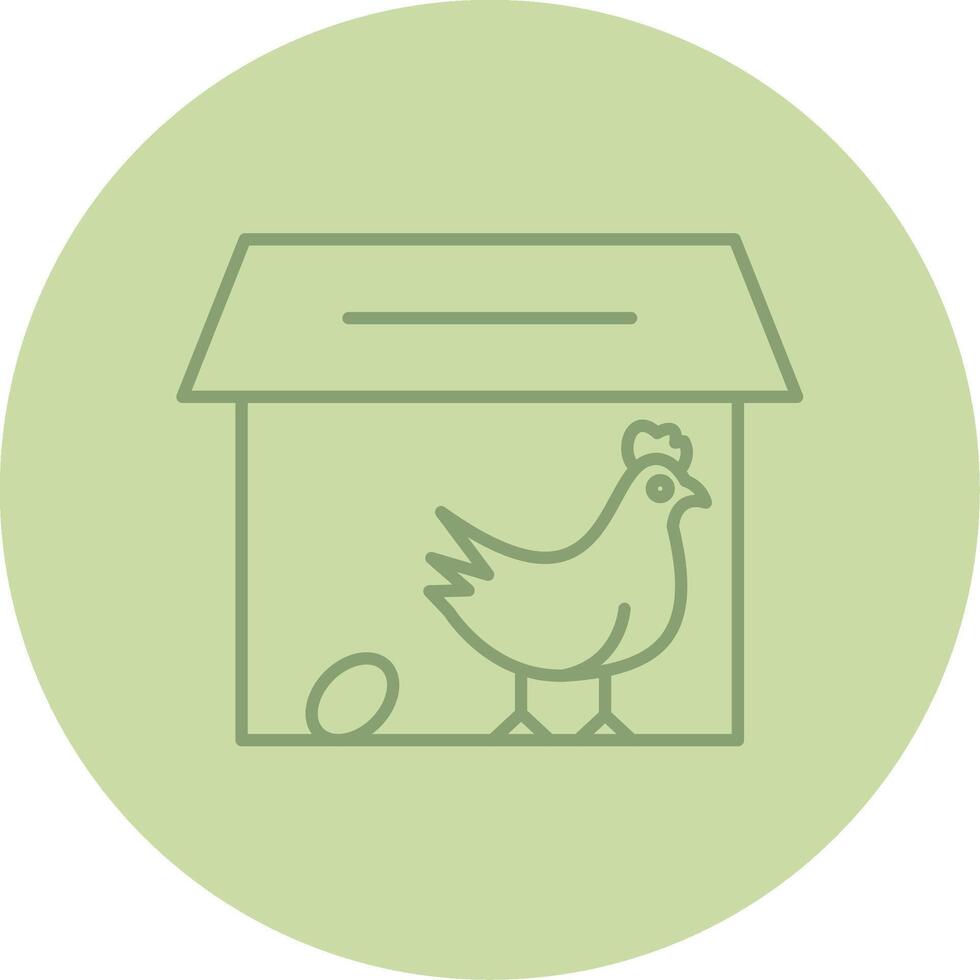 Chicken Coop Line Circle Multicolor Icon vector