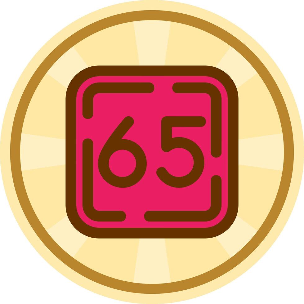 Sixty Five Comic circle Icon vector