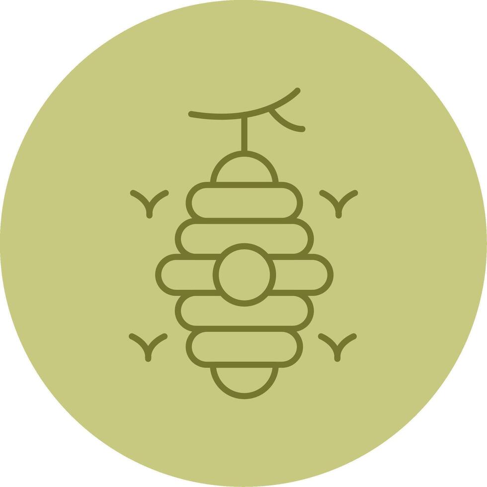 Beehive Line Circle Multicolor Icon vector