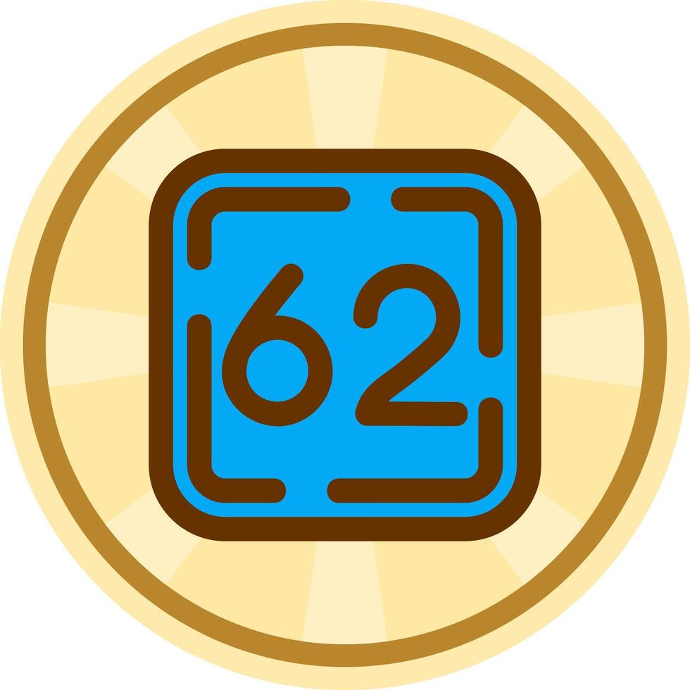 Sixty Two Comic circle Icon vector