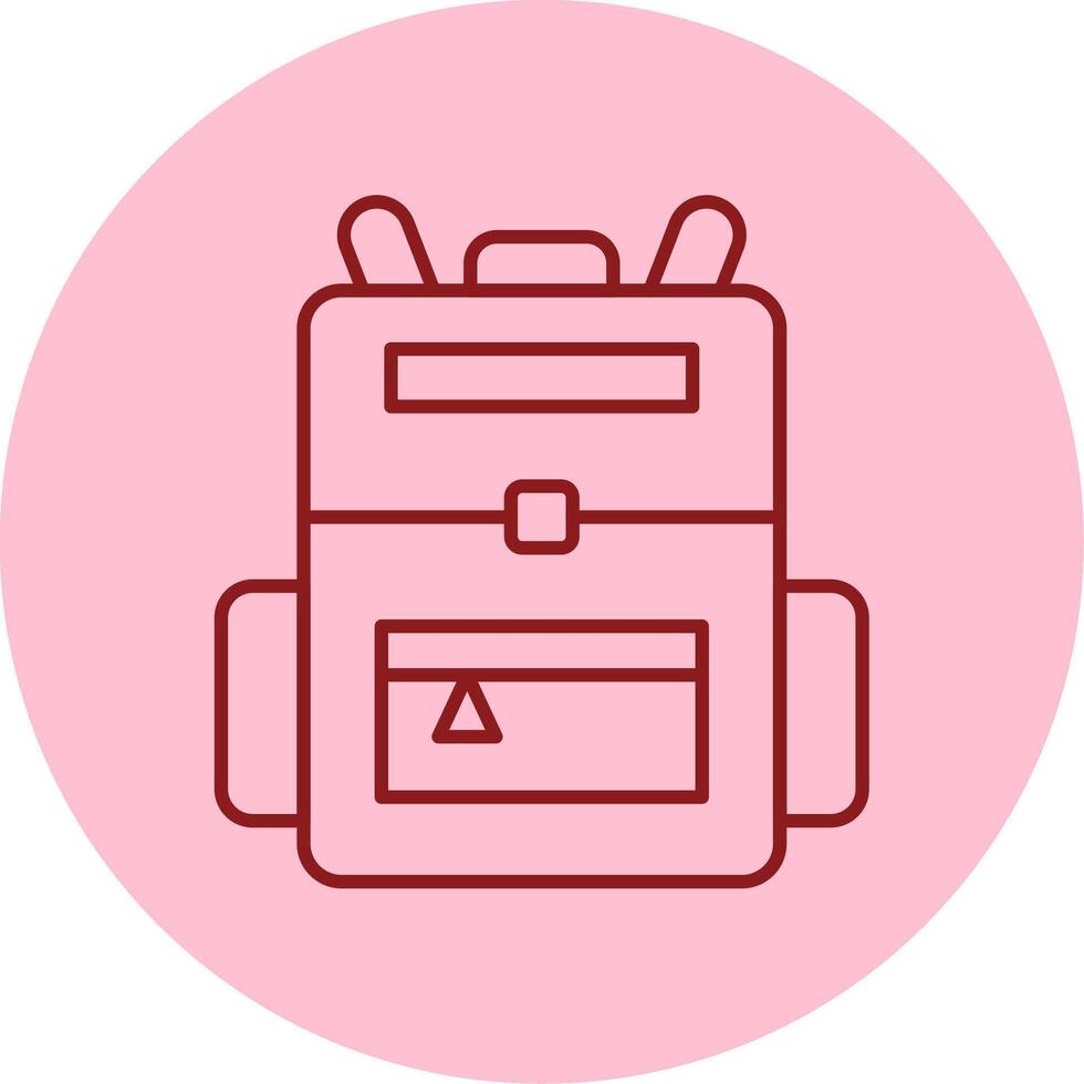 Backpack Line Circle Multicolor Icon vector