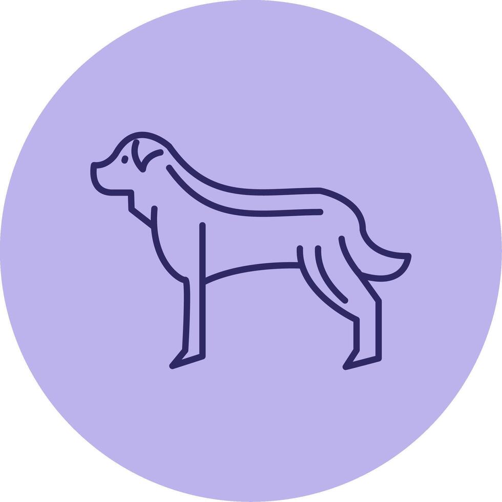 Dog Line Circle Multicolor Icon vector