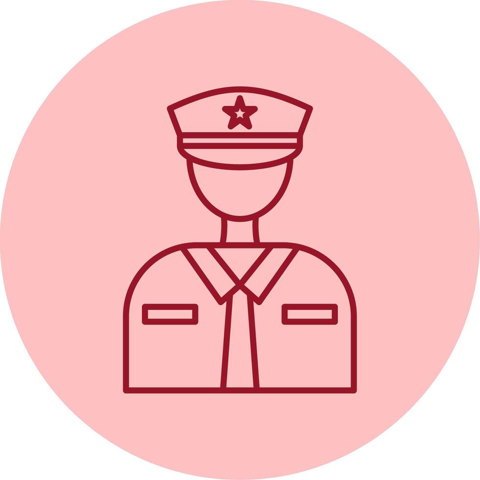 Officer Line Circle Multicolor Icon vector