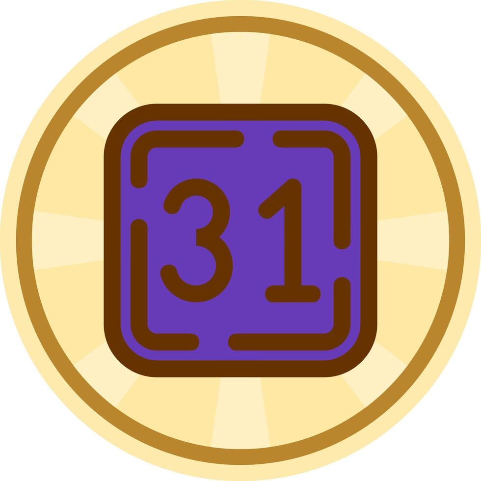 Thirty One Comic circle Icon vector