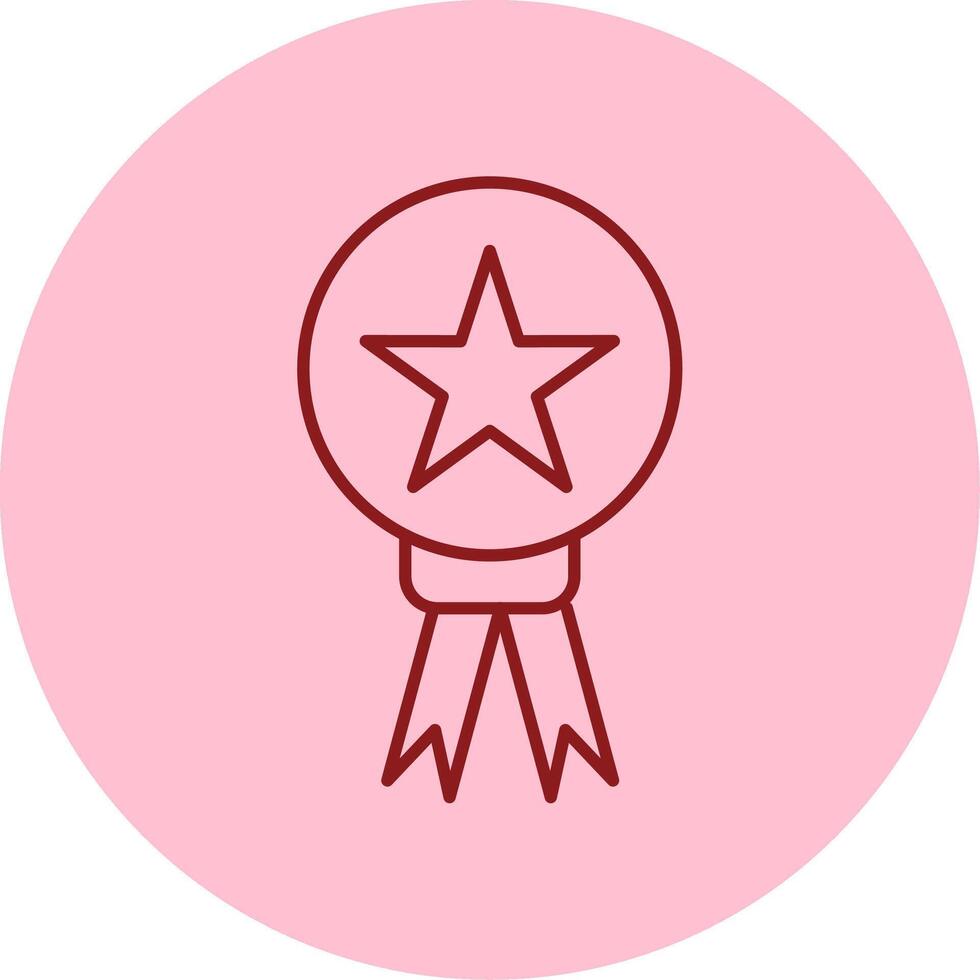 Star Medal Line Circle Multicolor Icon vector