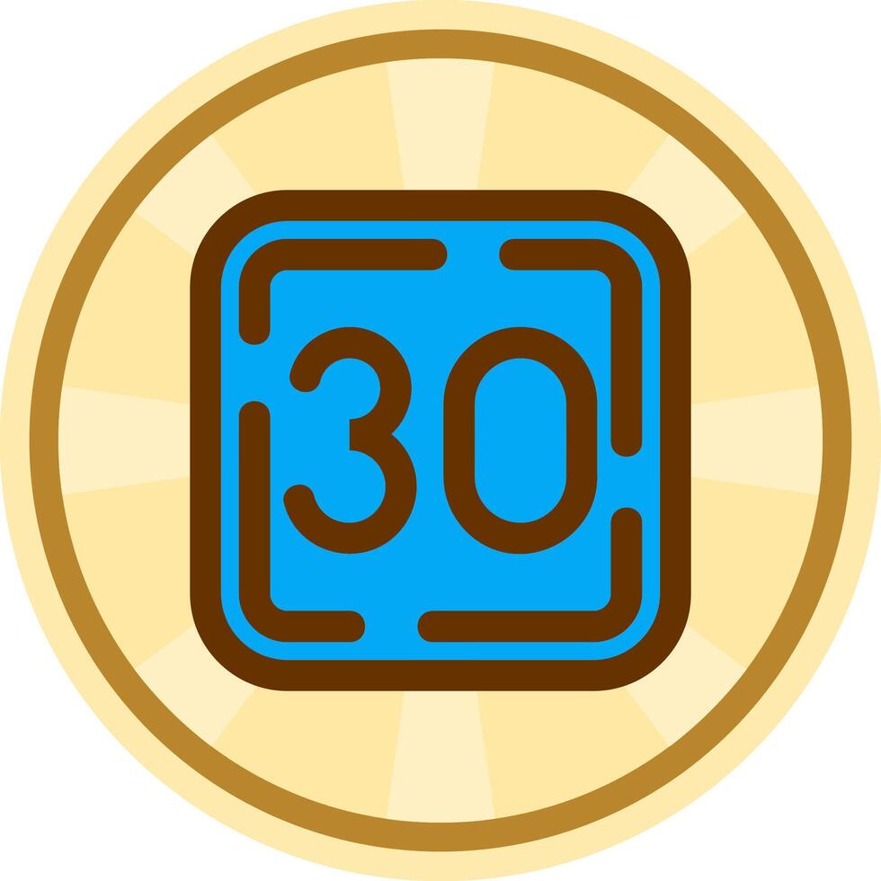 Thirty Comic circle Icon vector