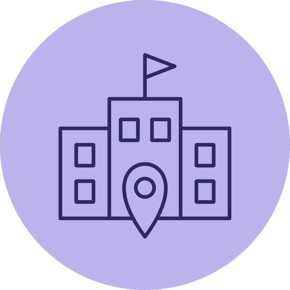 Polling Place Line Circle Multicolor Icon vector