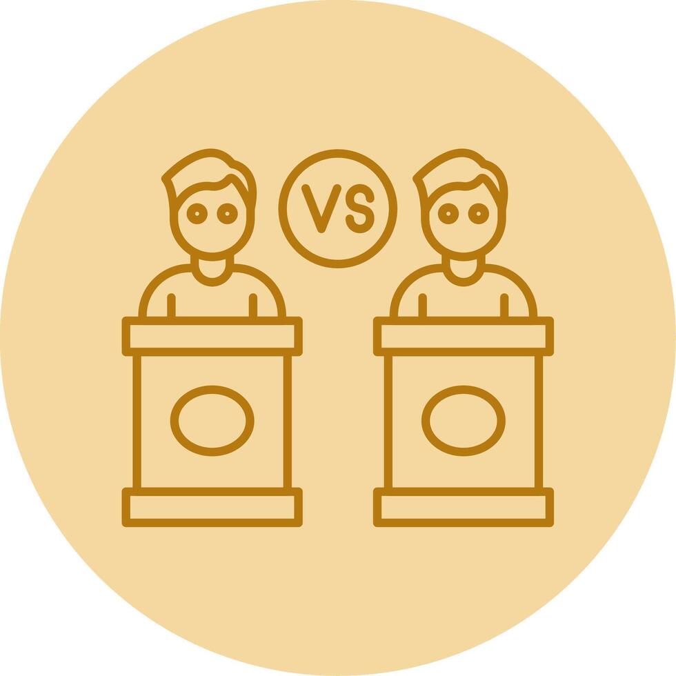 Debate Line Circle Multicolor Icon vector