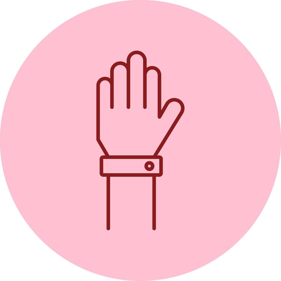 Raise Hand Line Circle Multicolor Icon vector