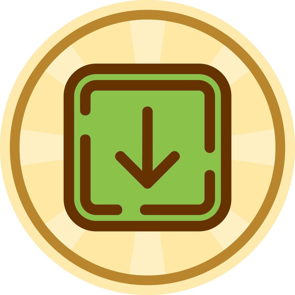 Down arrow Comic circle Icon vector