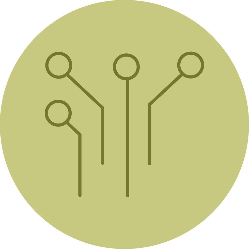 Electronic Circuit Line Circle Multicolor Icon vector