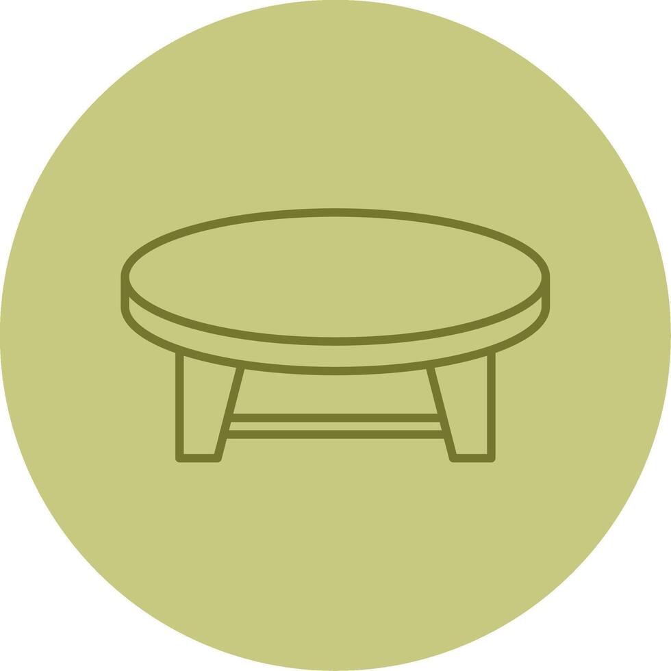 Coffee Table Line Circle Multicolor Icon vector