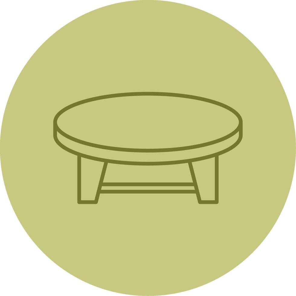 Coffee Table Line Circle Multicolor Icon vector