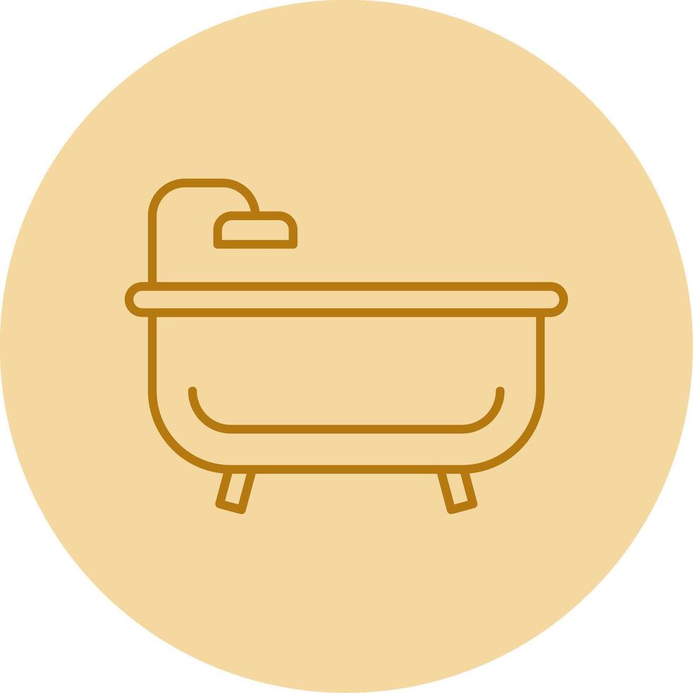 Bath Tub Line Circle Multicolor Icon vector