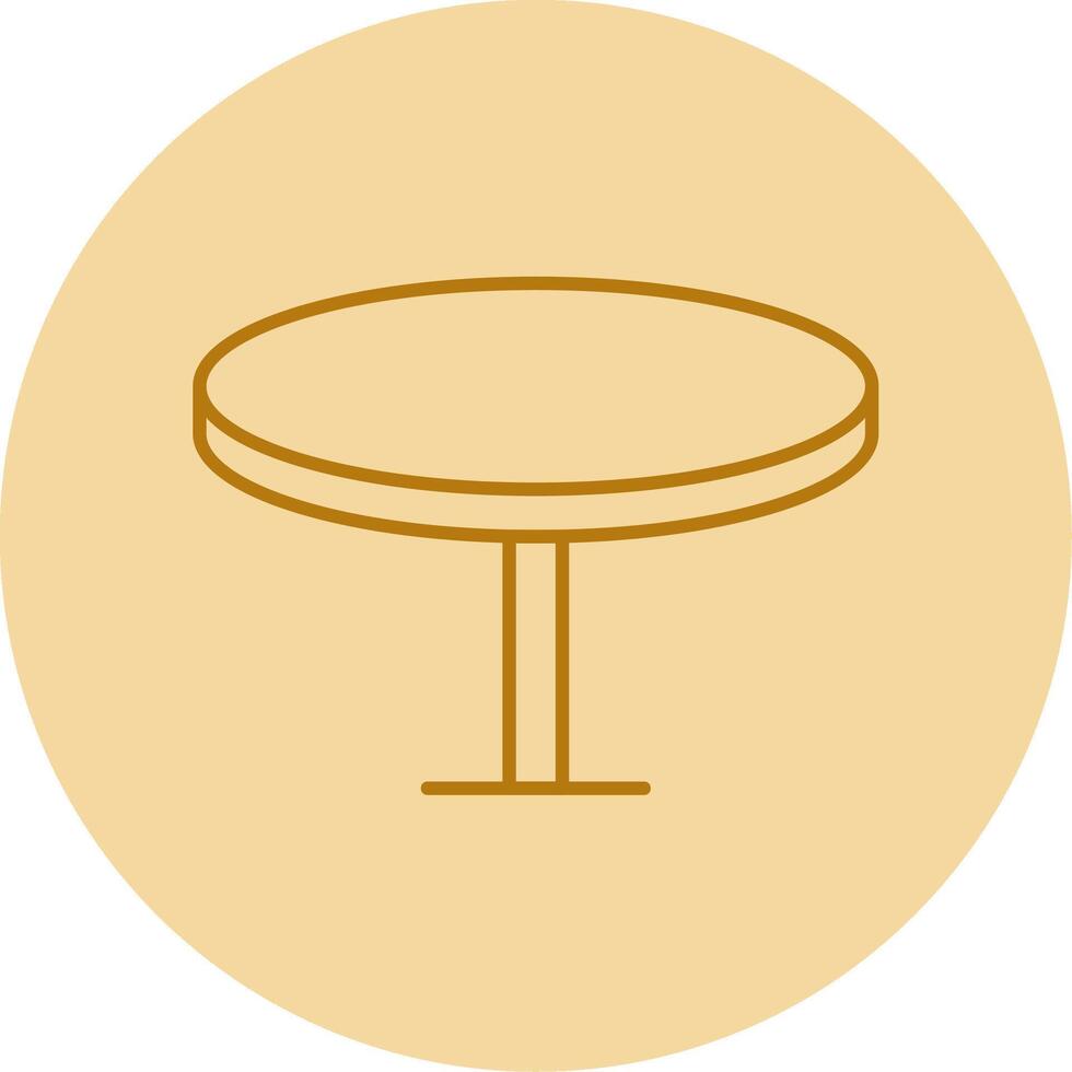 Round Table Line Circle Multicolor Icon vector