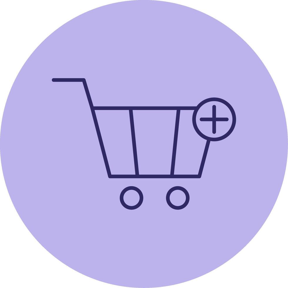 Add To Cart Line Circle Multicolor Icon vector