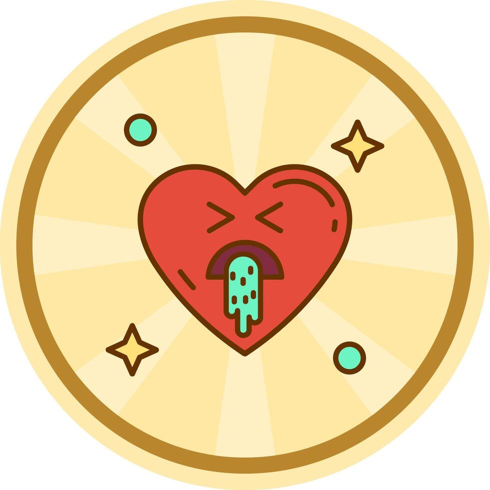 Vomit Comic circle Icon vector