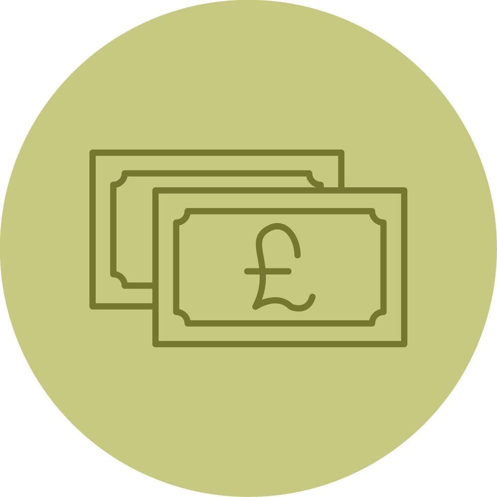 Pound Currency Line Circle Multicolor Icon vector