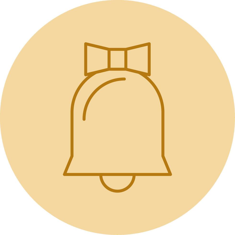 Boda campana línea circulo multicolor icono vector