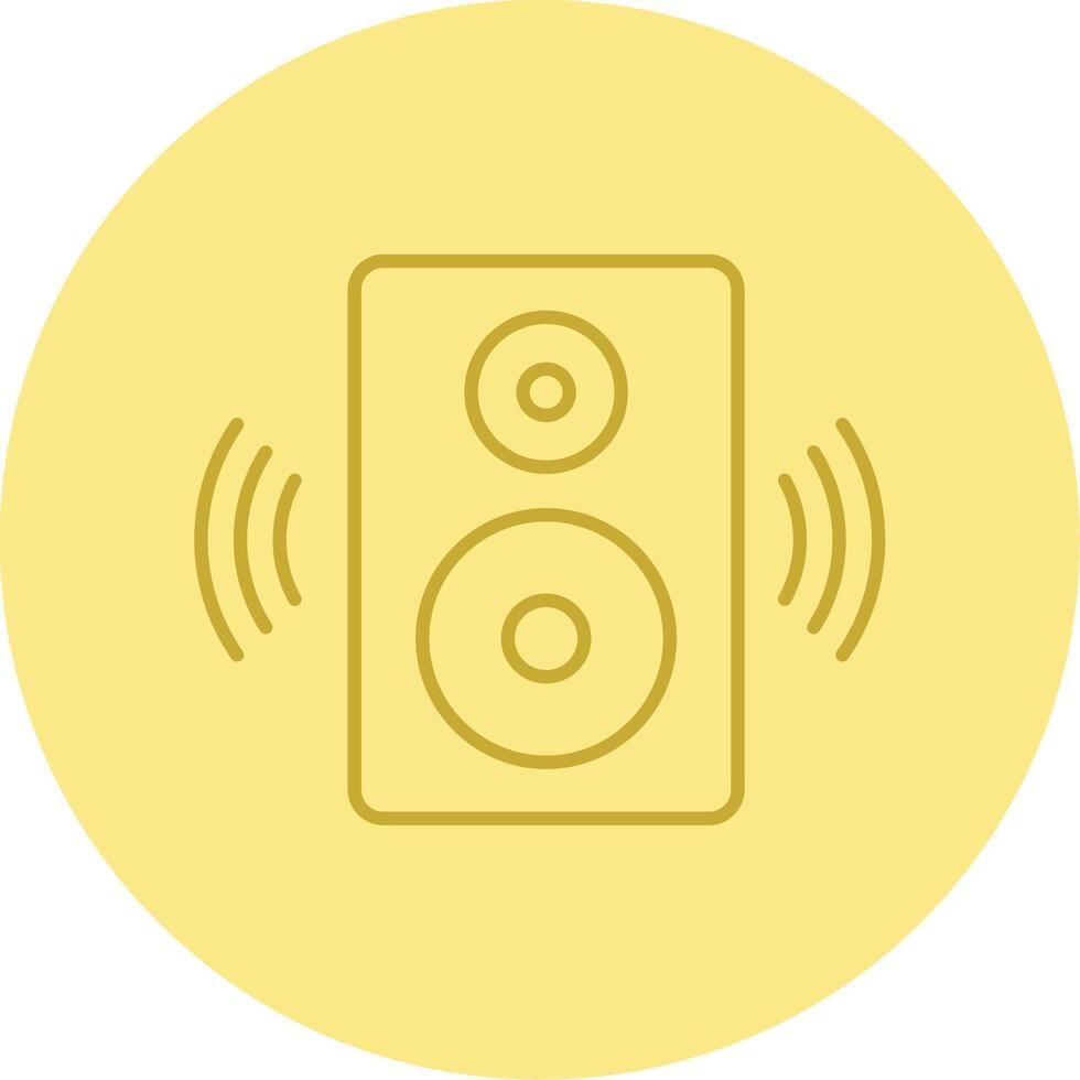 altavoz línea circulo multicolor icono vector