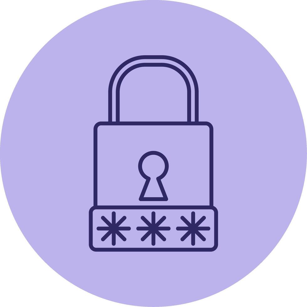 Passcode Line Circle Multicolor Icon vector