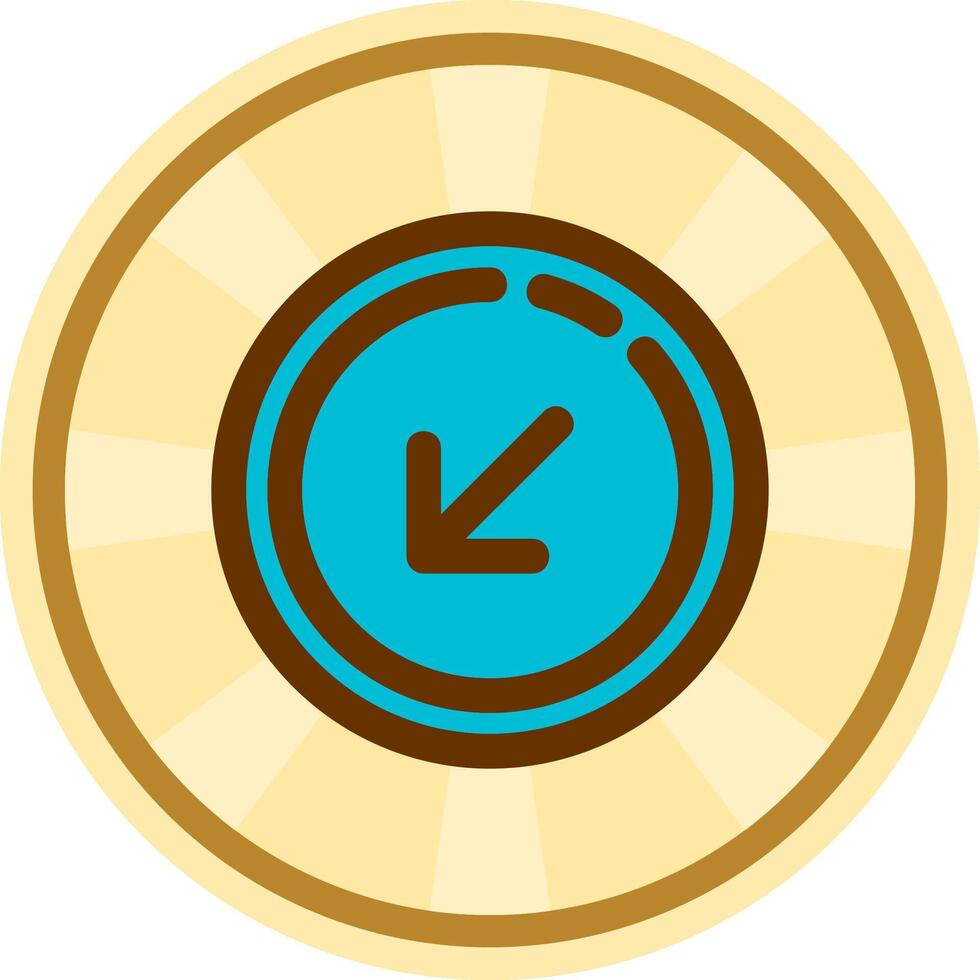 Down arrow Comic circle Icon vector